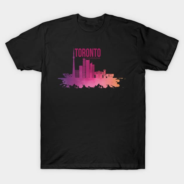 Vintage Toronto Skyline Watercolor T-Shirt by LR_Collections